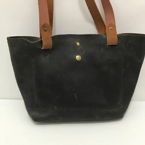 Blackkat Black and Tan Leather Tote Bag - Picture 5 of 10